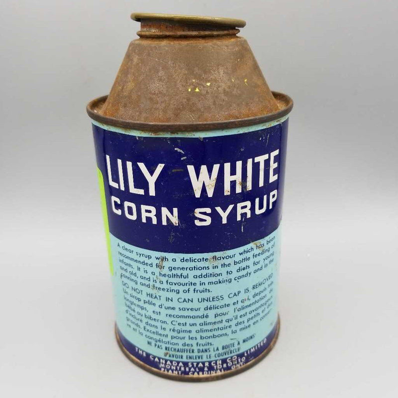 Lily white Corn Syrup Cone tin (JEF)