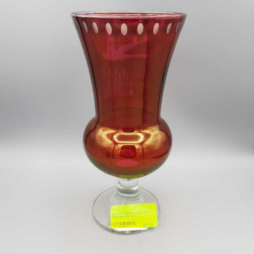 Red Vase Canadian Made (DS) 1259