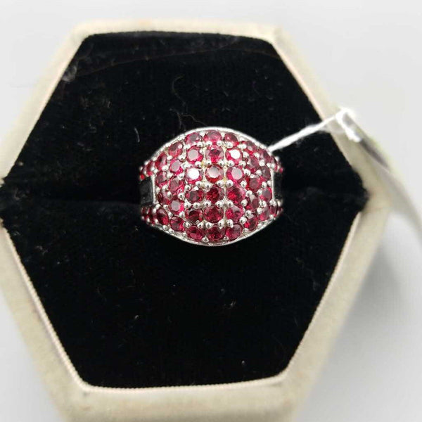 Sterling Ring Red stones (Lind) L705