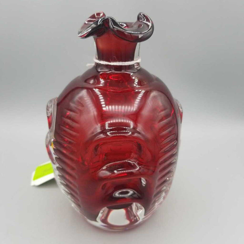 Hand Blown Cranberry Vase (GEC) G400