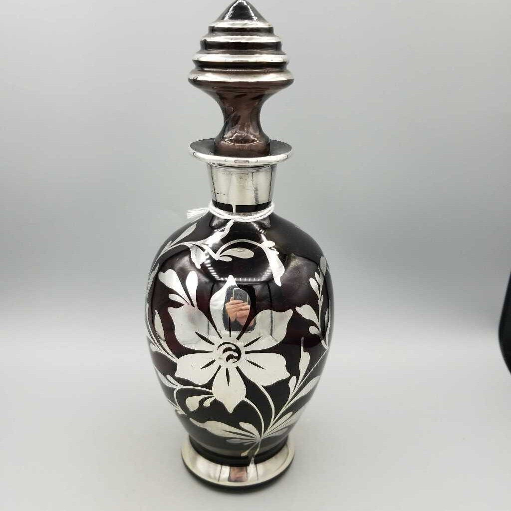 MCM Amethyst Silver Overlay Decanter (DS)