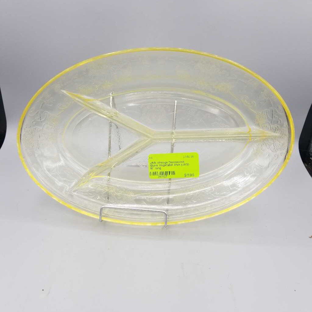 Vintage Depression Glass Vegetable Dish (JAS)