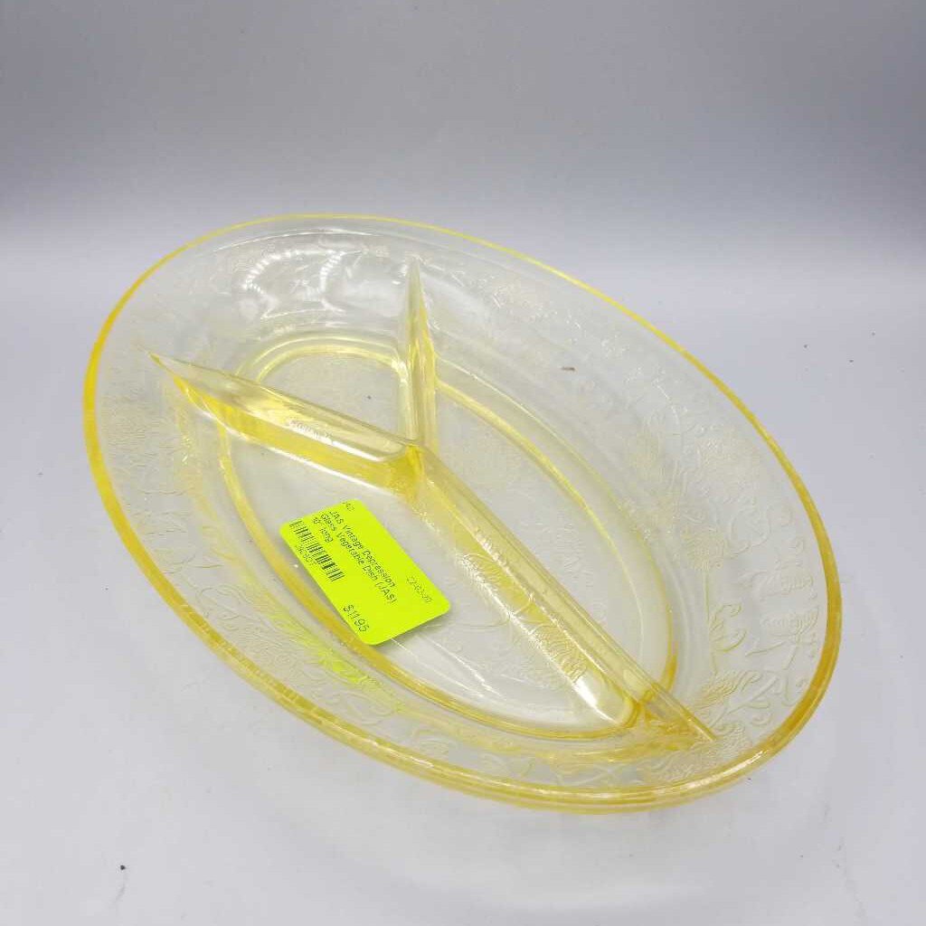 Vintage Depression Glass Vegetable Dish (JAS)