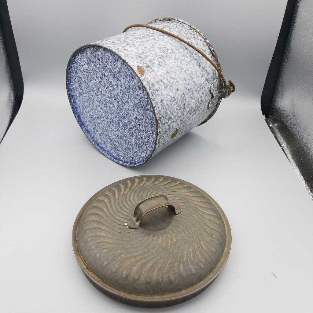 Enamel Lunch Bucket With Lid (Jef)
