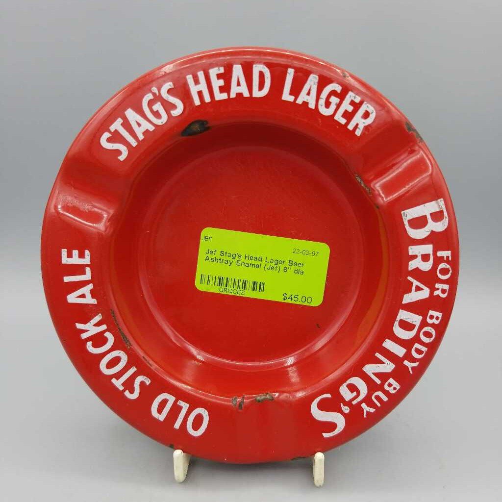 Stag's Head Brading's Beer Ashtray Enamel (Jef)