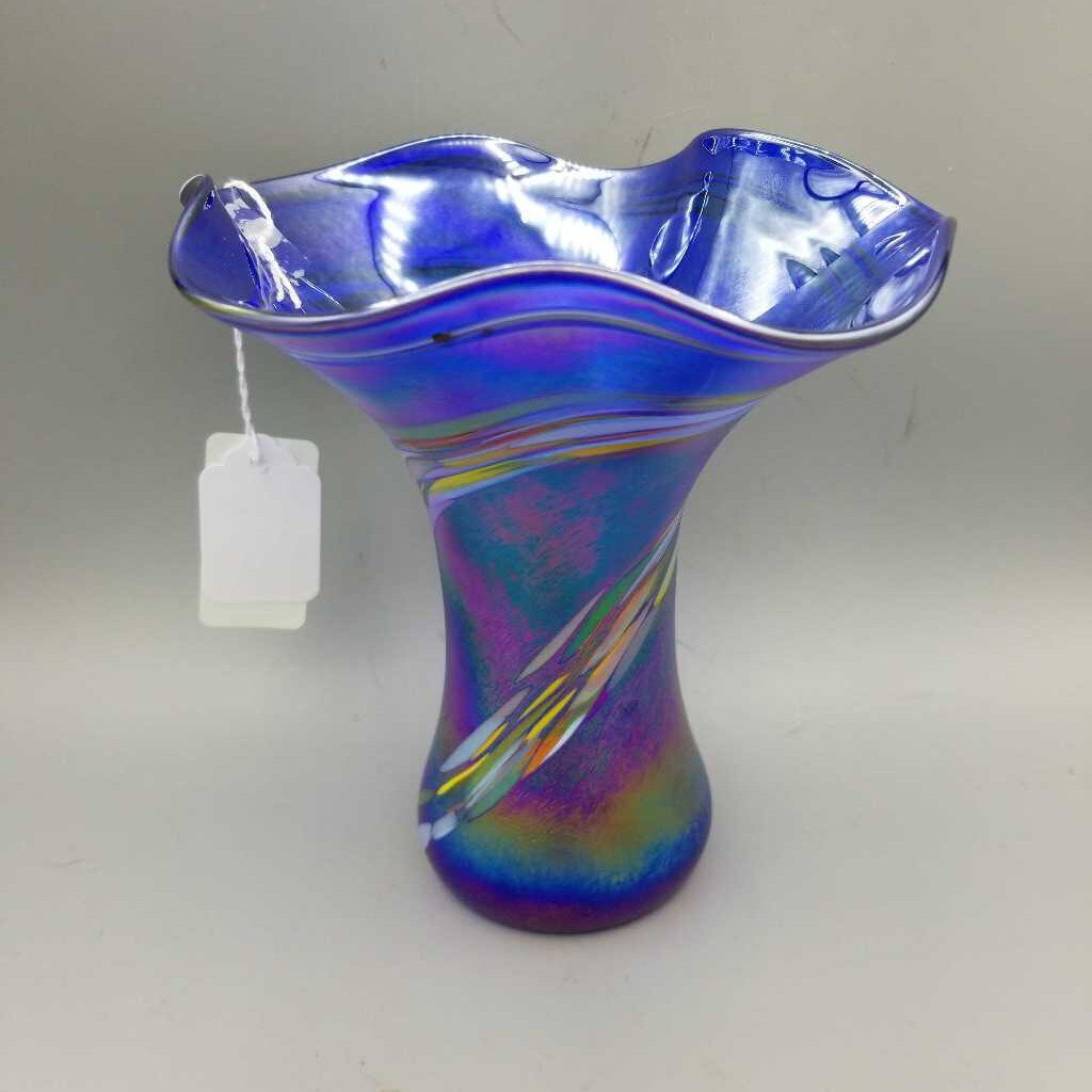 Art Glass Iridescent Vase (Deb)