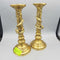 Pair Of Brass Dragon Candlesticks (ST)