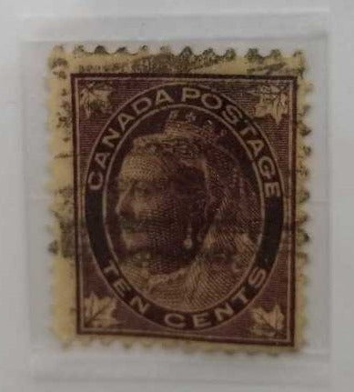 Maple Leaf 1897 1898 Queen Victoria 10 c Stamp (Jef)