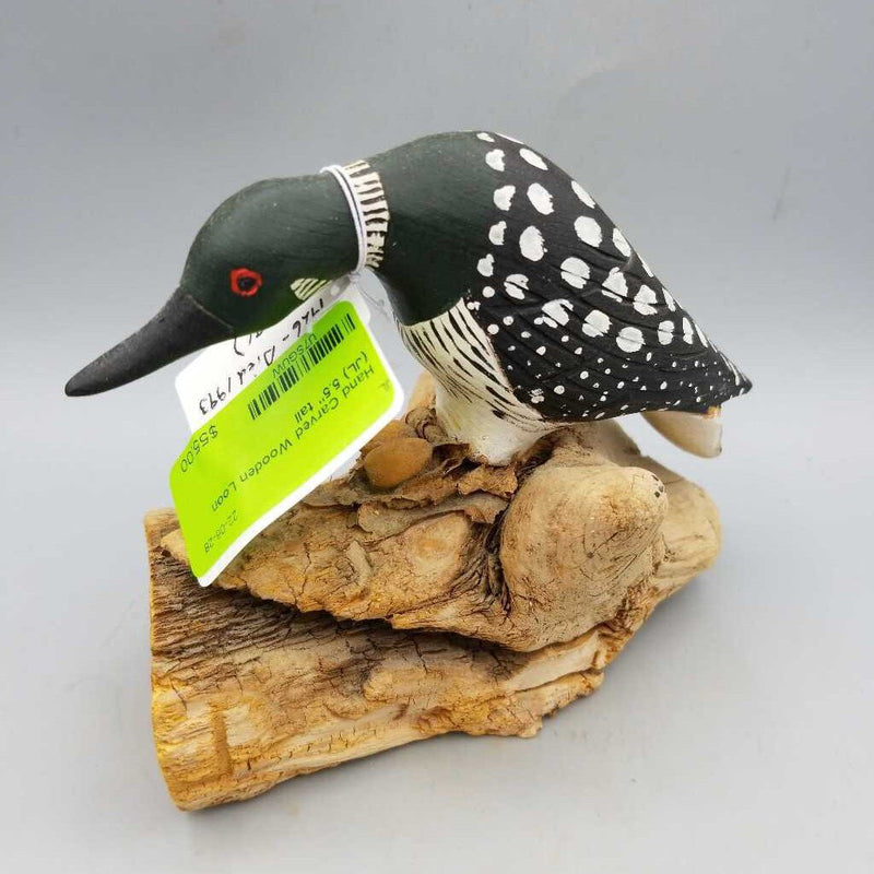 Hand Carved Wooden Loon (JL)