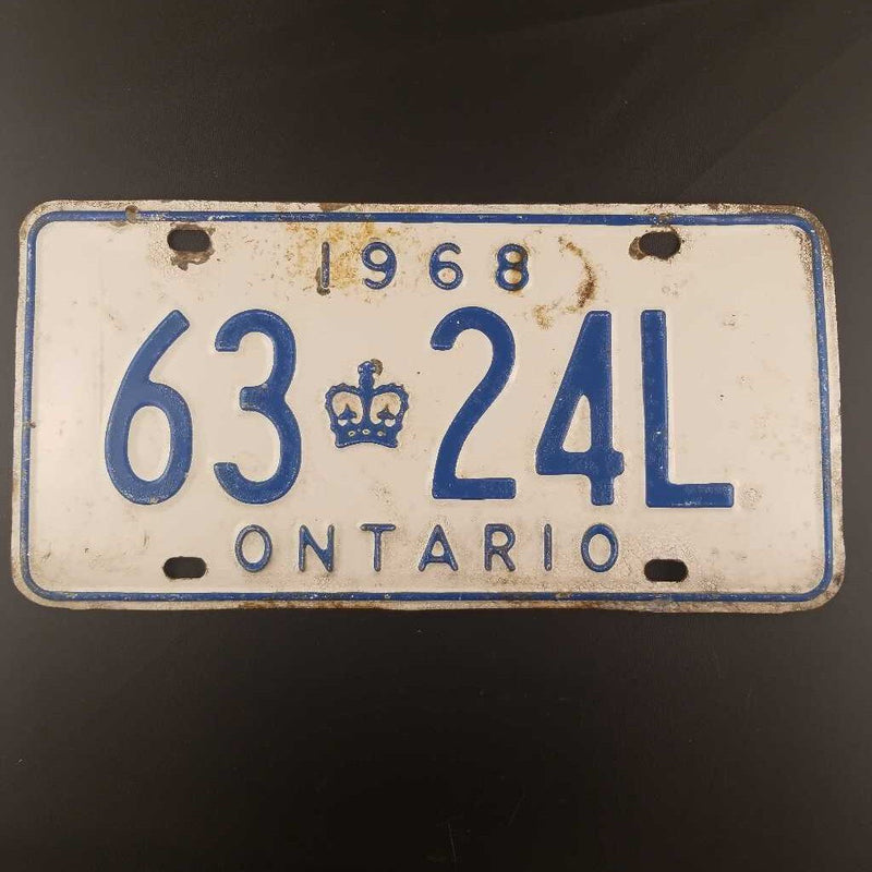 1968 Ontario License Plate (JAS)