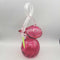 Rossi Cranberry Glass Vase Ribbon Handle (RHA)