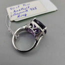 Amethyst and Diamond Sterling 925 Ring (JL)