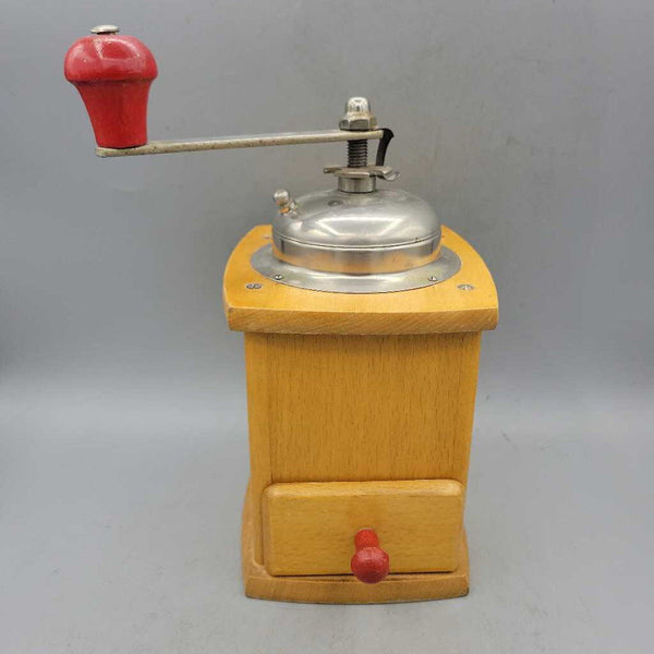 Vintage Coffee Grinder with Red handle & knob (COL #0636)