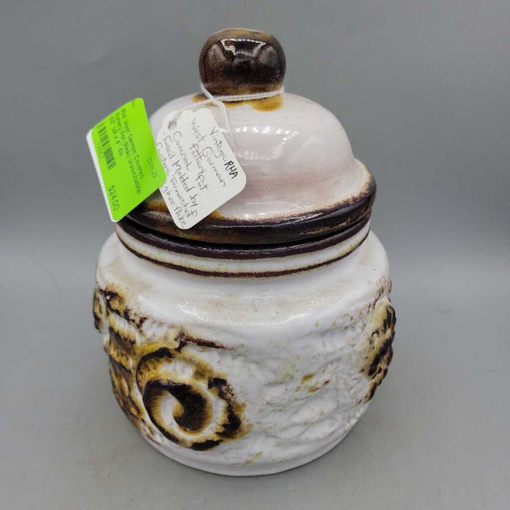 West German Covered Pottery Pot (RHA)