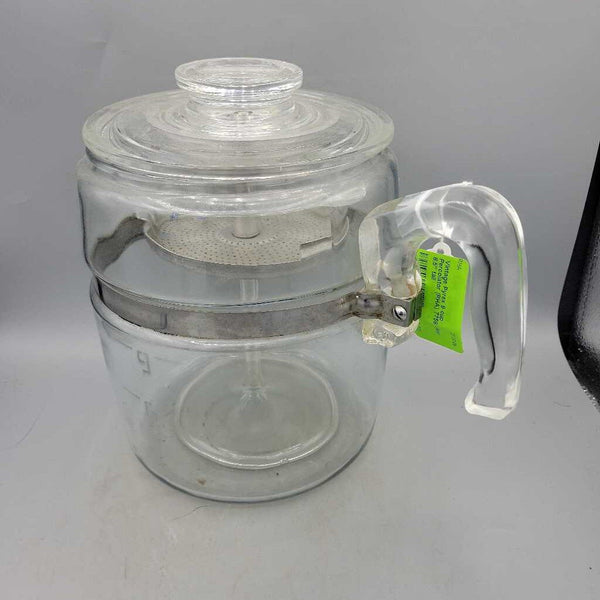 Vintage Pyrex Flame Ware Glass Percolator Coffee Pot 6-9 Cup 7759 Complete