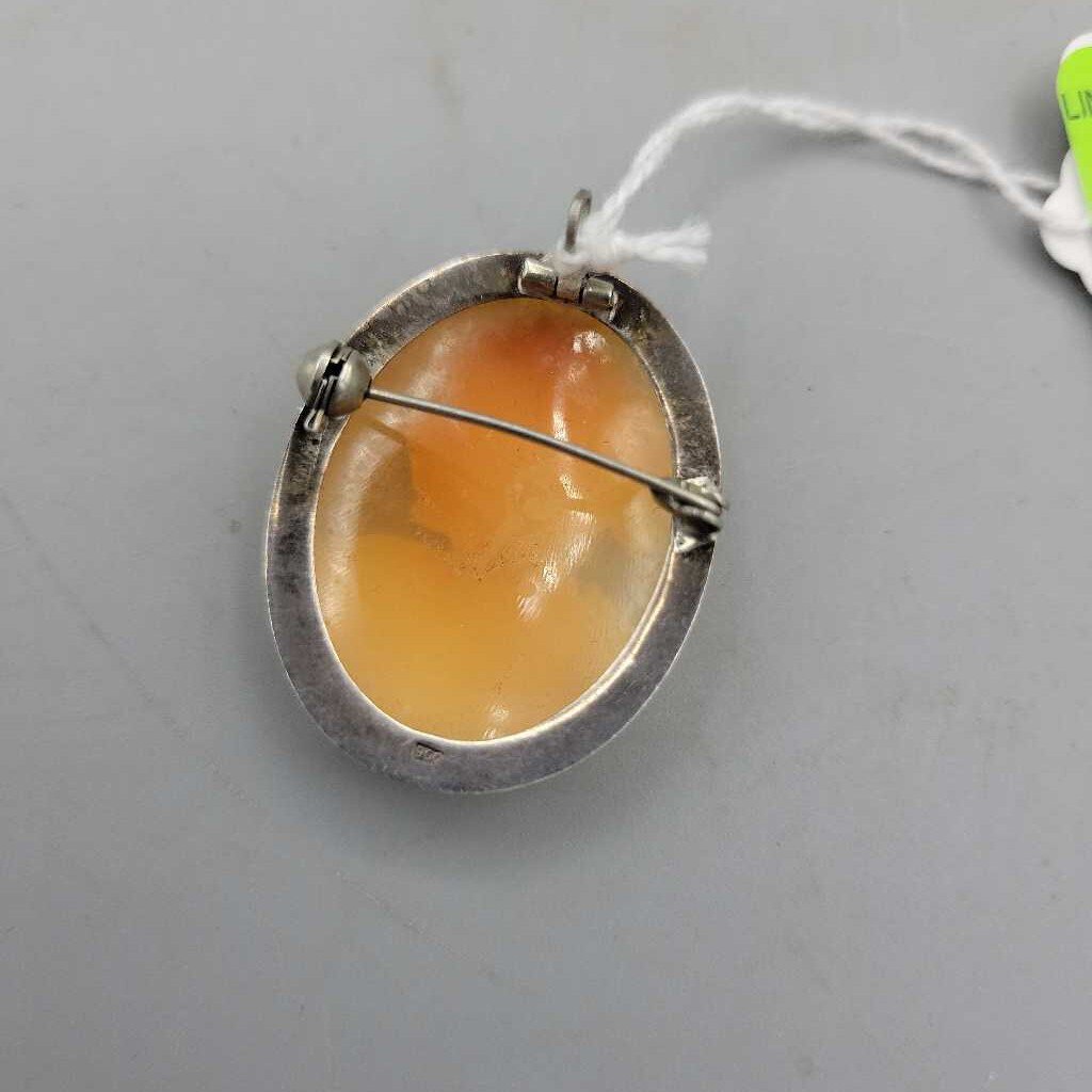 Genuine Cameo set in .800 silver, Victorian era (Lind) P440