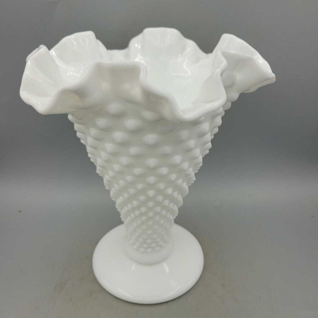 Fenton Milk Glass Trumpet Vase Hobnail (DS) 2151