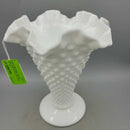 Fenton Milk Glass Trumpet Vase Hobnail (DS) 2151