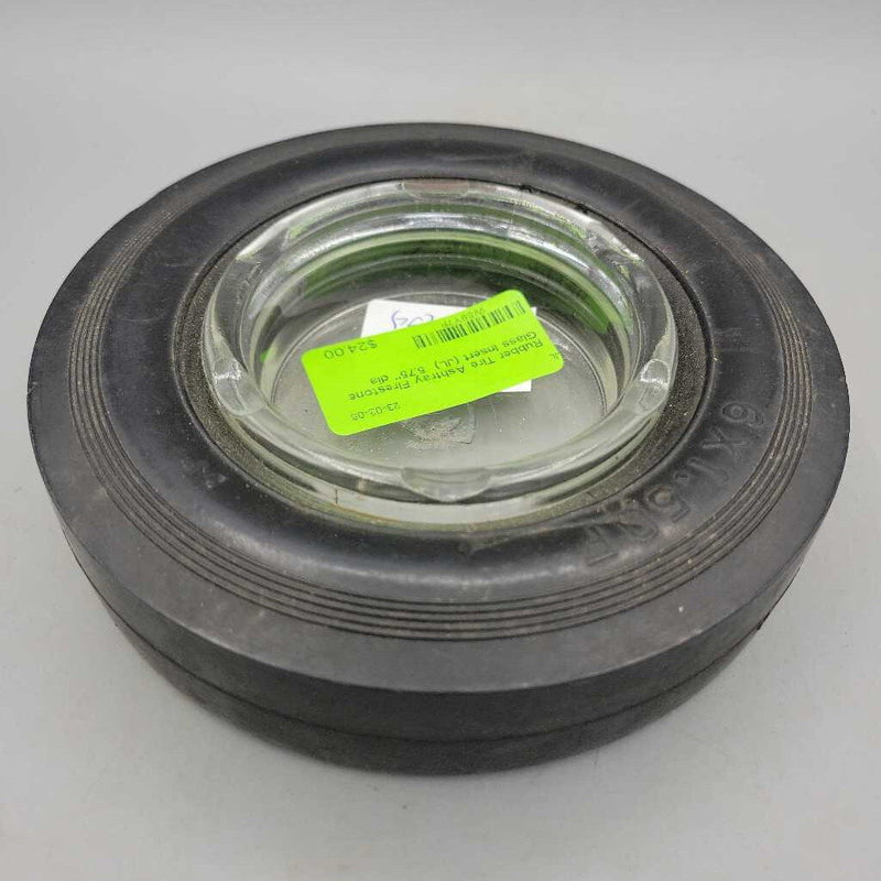 Rubber Tire Ashtray Firestone Glass Insert (JL)