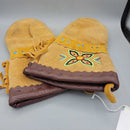 Native Hand made hide mitts beaded (RHA)
