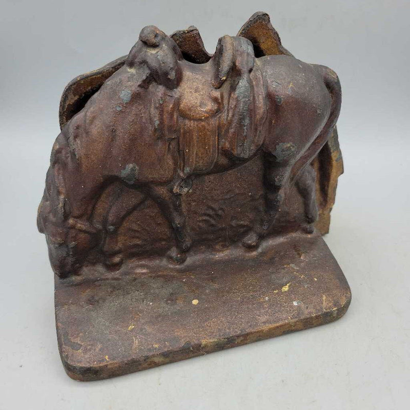 Book Ends- Vintage Bronze Lone Horse
