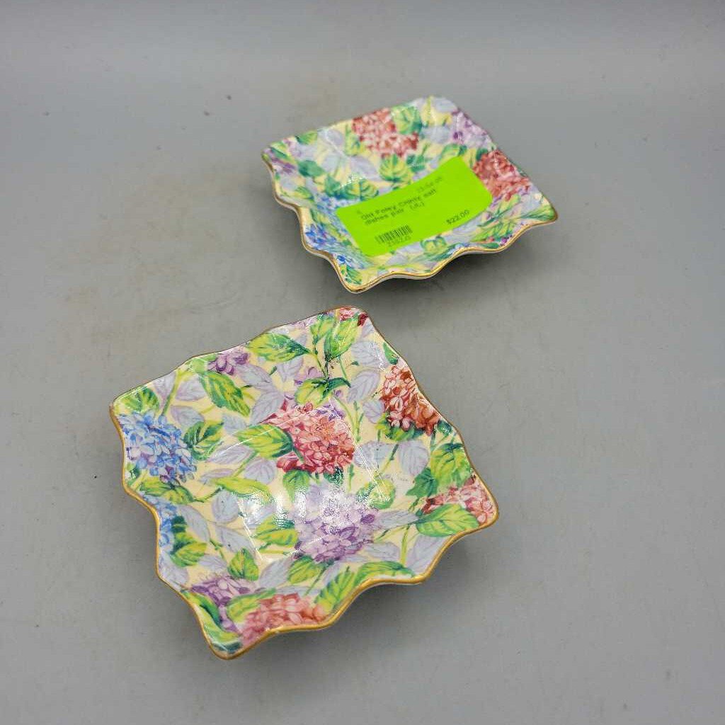 Old Foley Chintz salt dishes pair (JL)