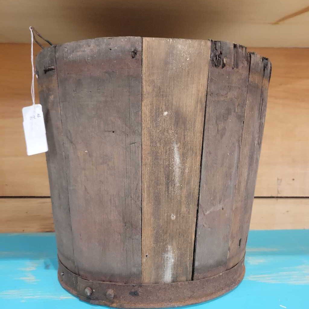 Antique Wooden Bucket (RB)