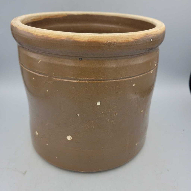 Small Brown Antique Stoneware Crock (JAS)