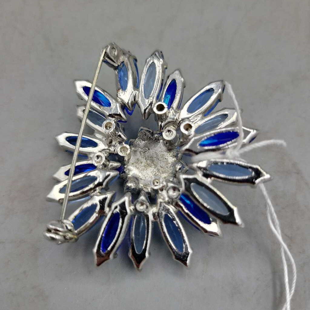 Vintage Blue AB Starburst Brooch - VT #6918