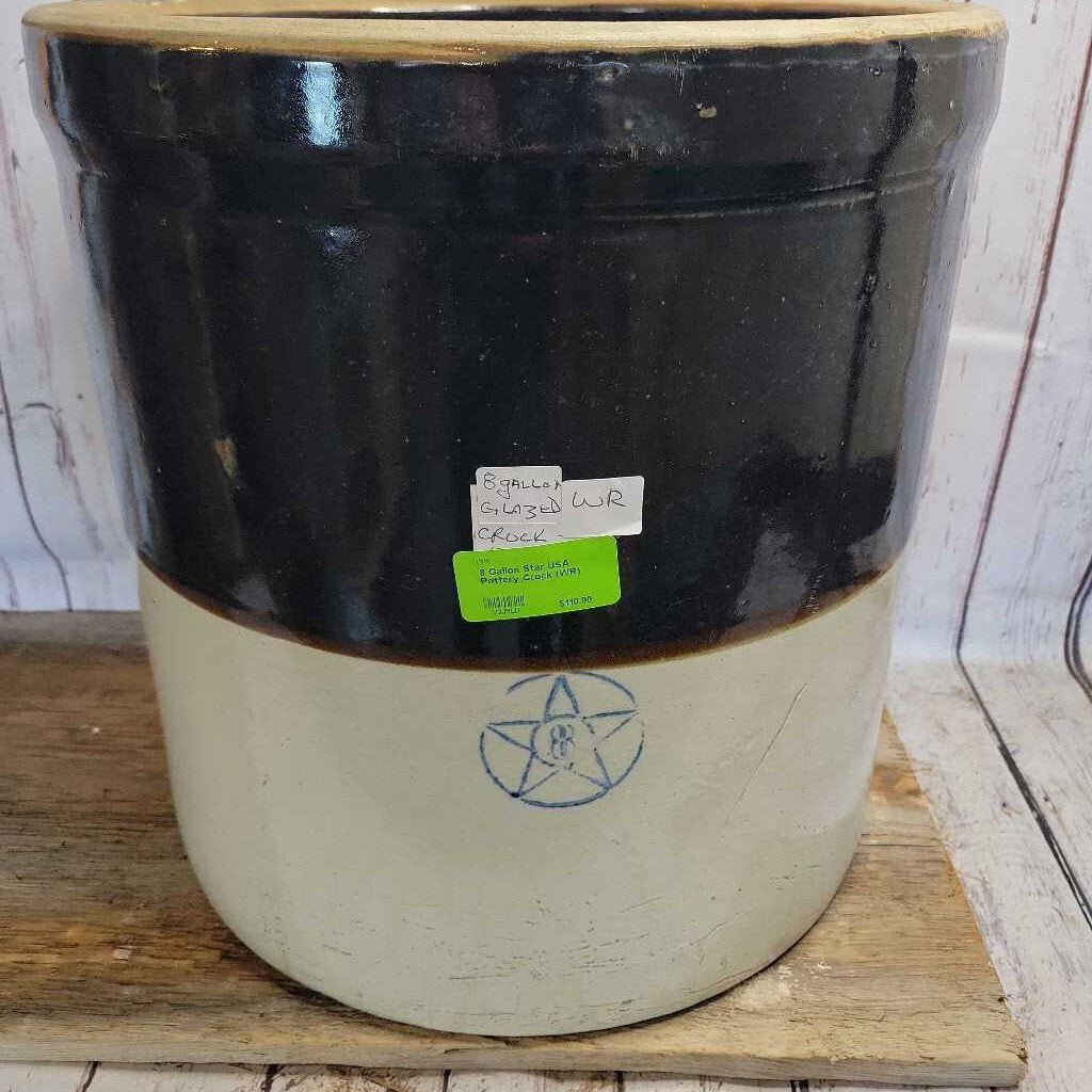 8 Gallon Star USA Pottery Crock (WR)