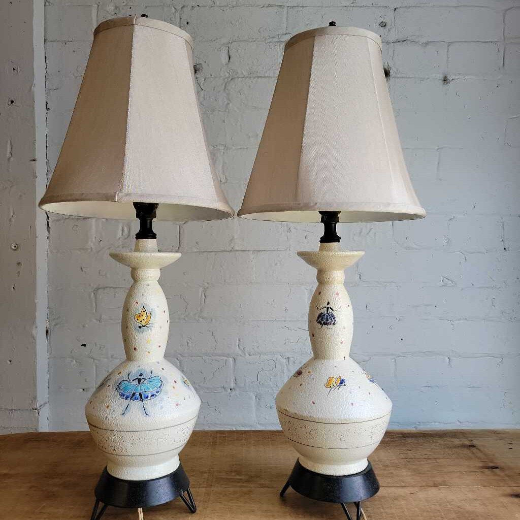 Mid Century Table Lamps Pair (DS) 2172