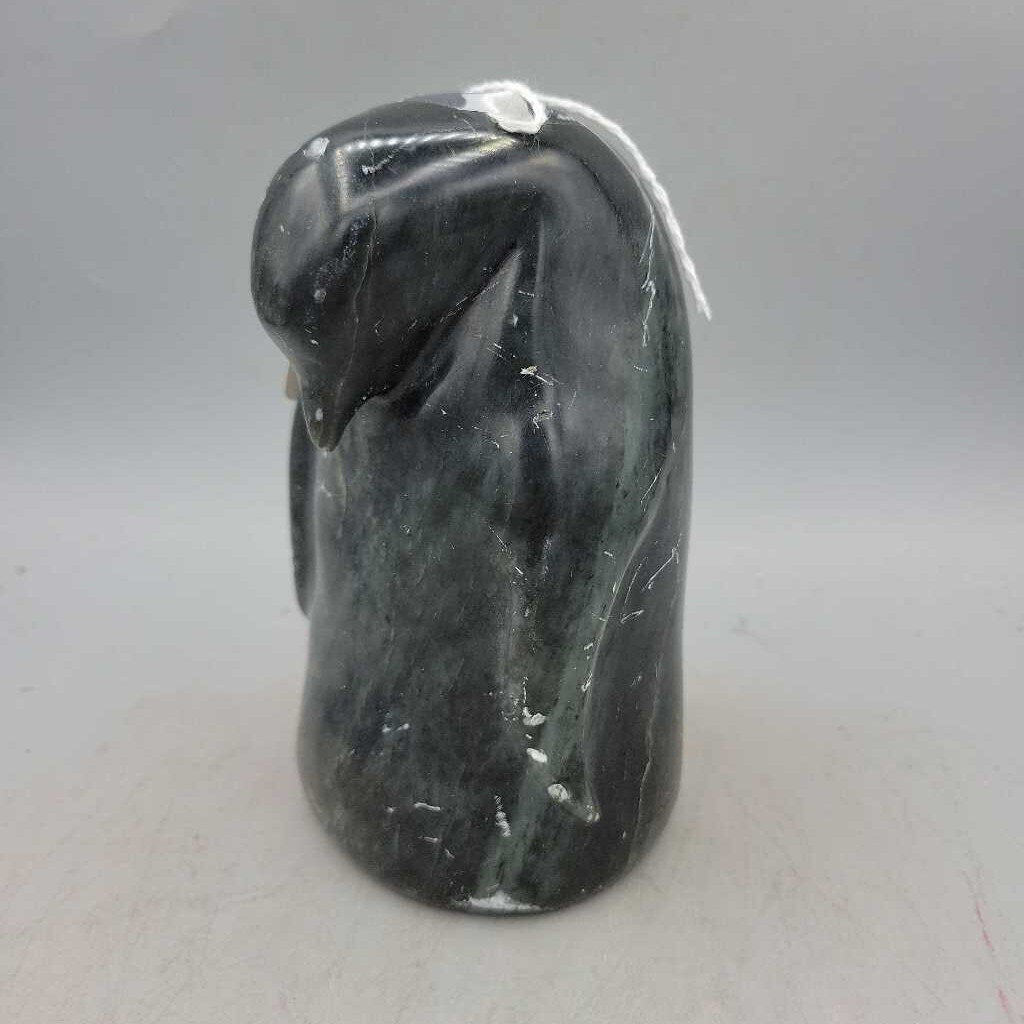 Signed Carved Soapstone Penguin (DEB)