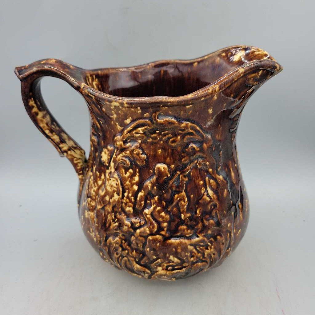 Antique Bennington Type Hunting Scene Jug (JH49)