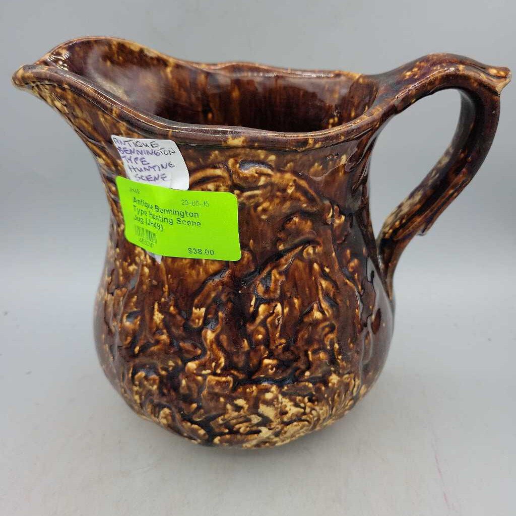 Antique Bennington Type Hunting Scene Jug (JH49)