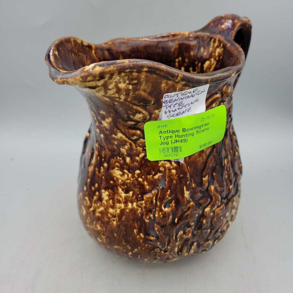 Antique Bennington Type Hunting Scene Jug (JH49)