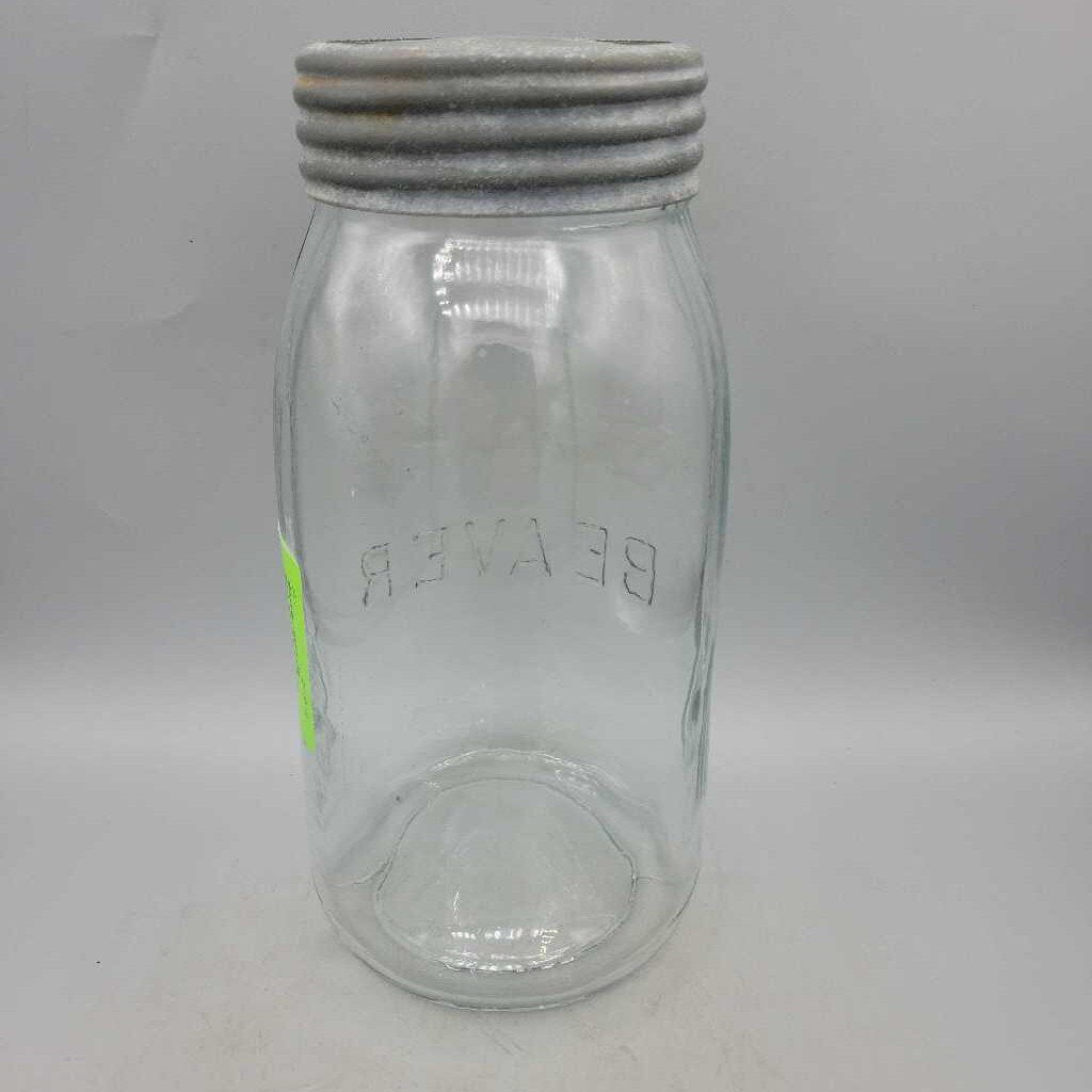 Beaver quart Jar Blue tint Weak Mold (JAS)