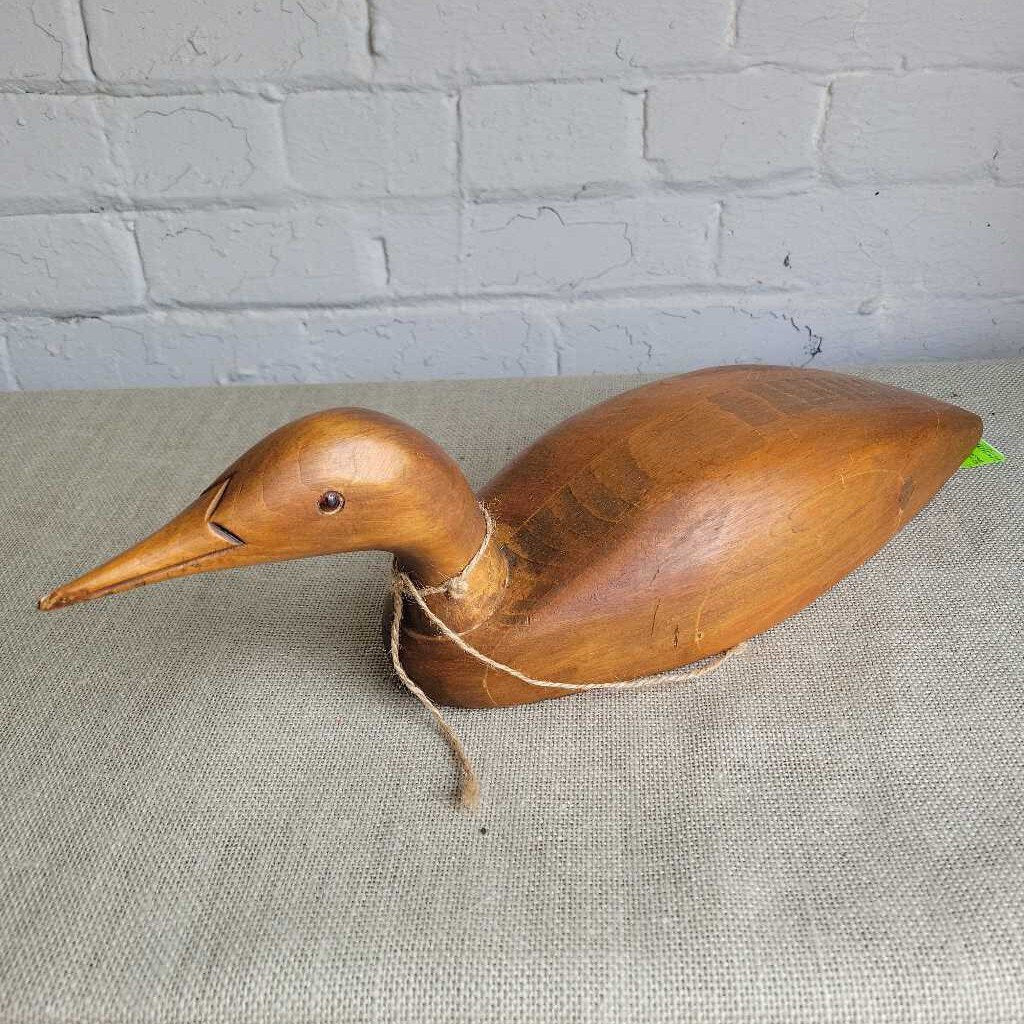 Hand Carved Glass Eyes Wooden Duck (M2) 3108