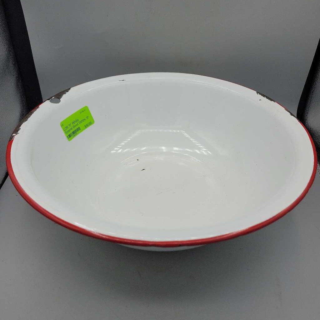 11" White Enamel Bowl