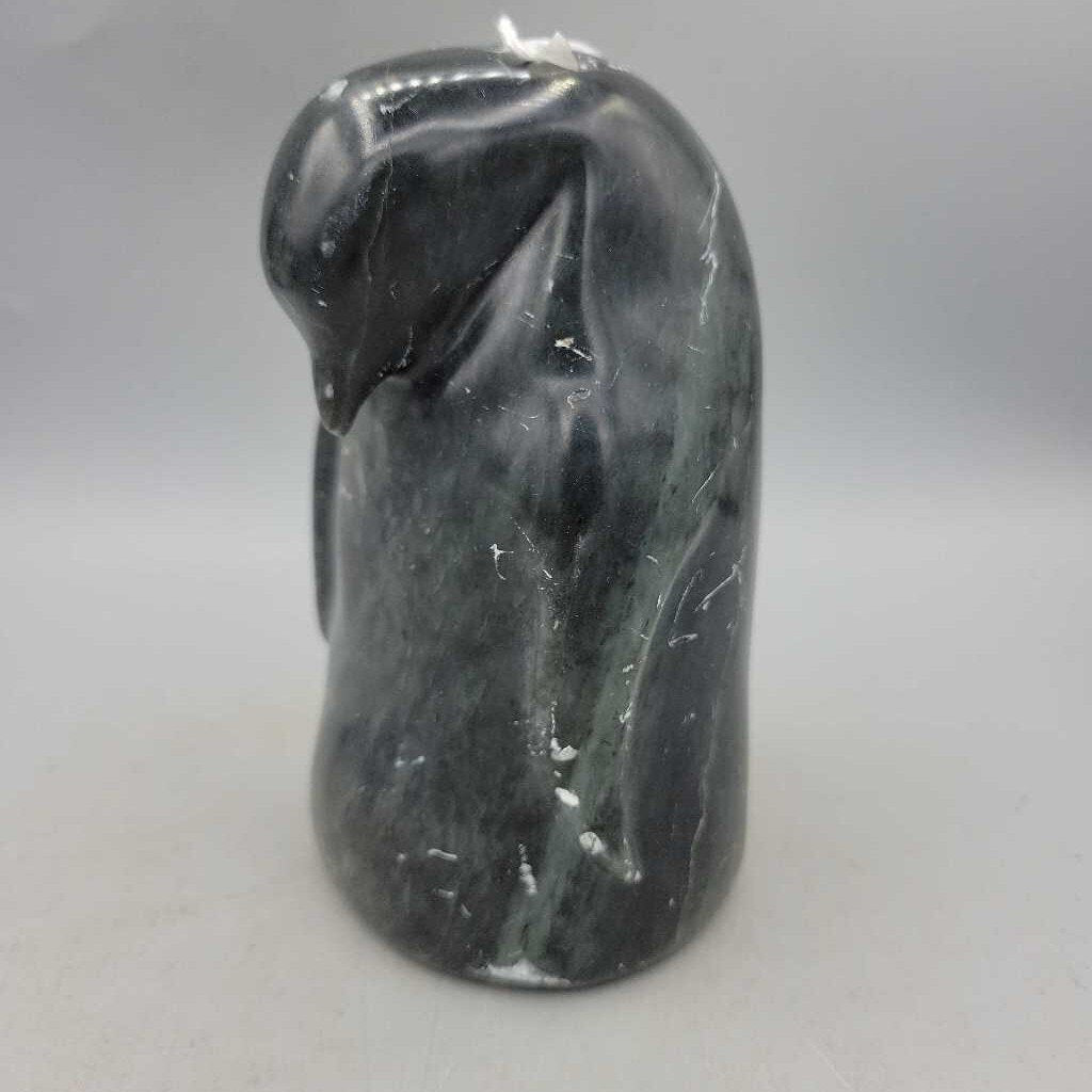 Hand Carved Soapstone Penguin Signed (DEB)