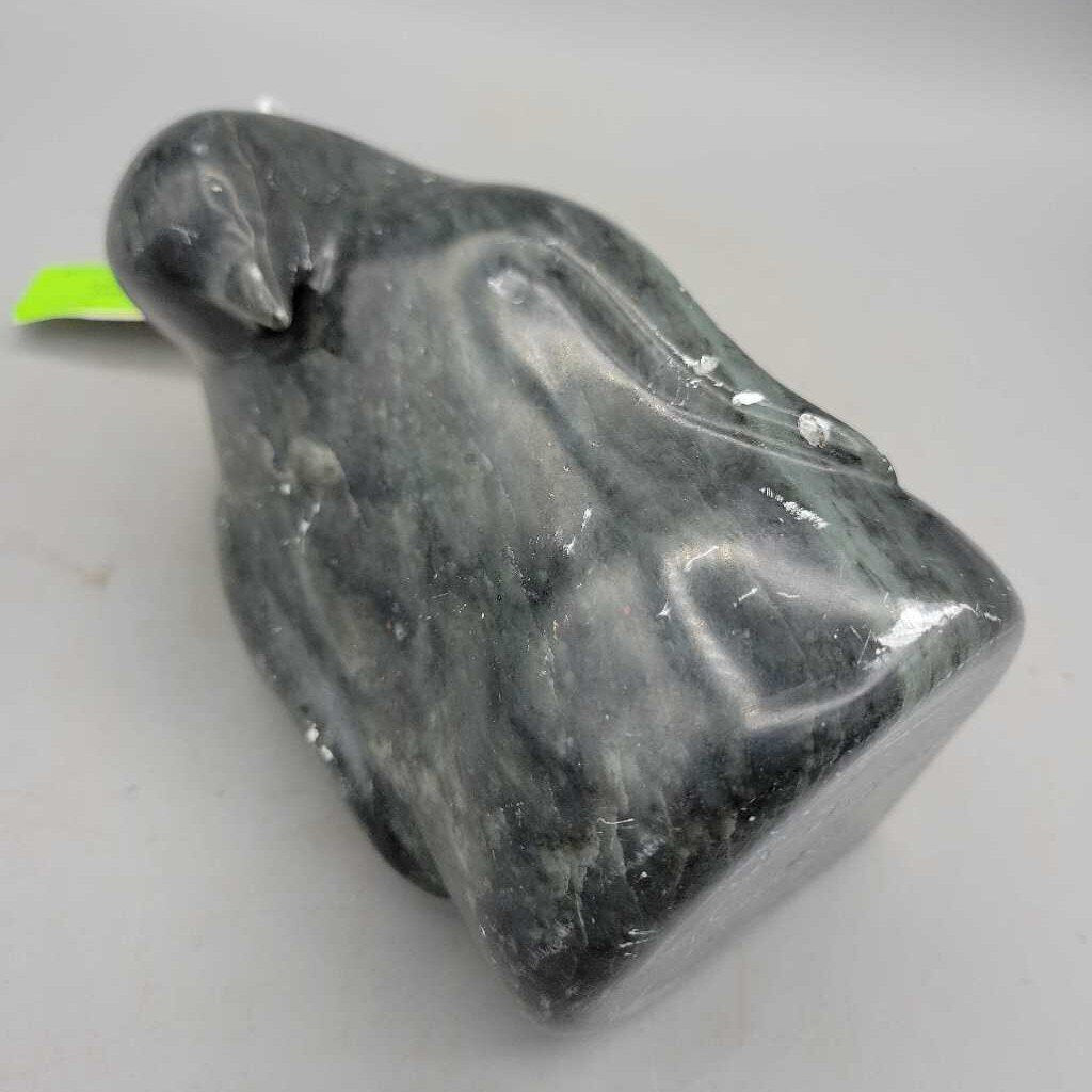 Hand Carved Soapstone Penguin Signed (DEB)