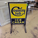 Country Club Ice Cream porcelain Curb Sign