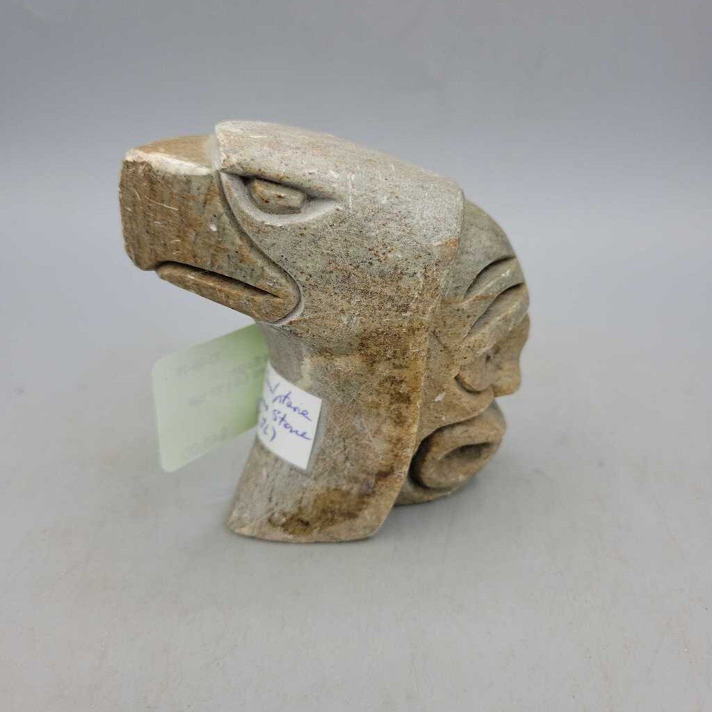 Hand Carved Eagle Soapstone Signed (JL)