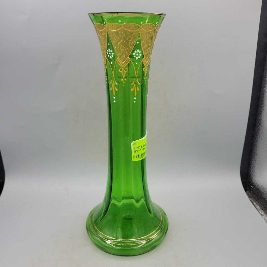 Bohemian style green vase (LIND) P