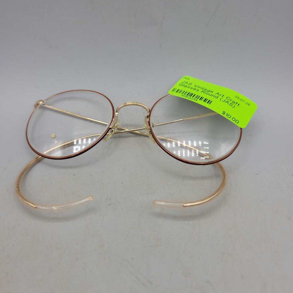 Vintage Art Craft Glasses Round (JAS)