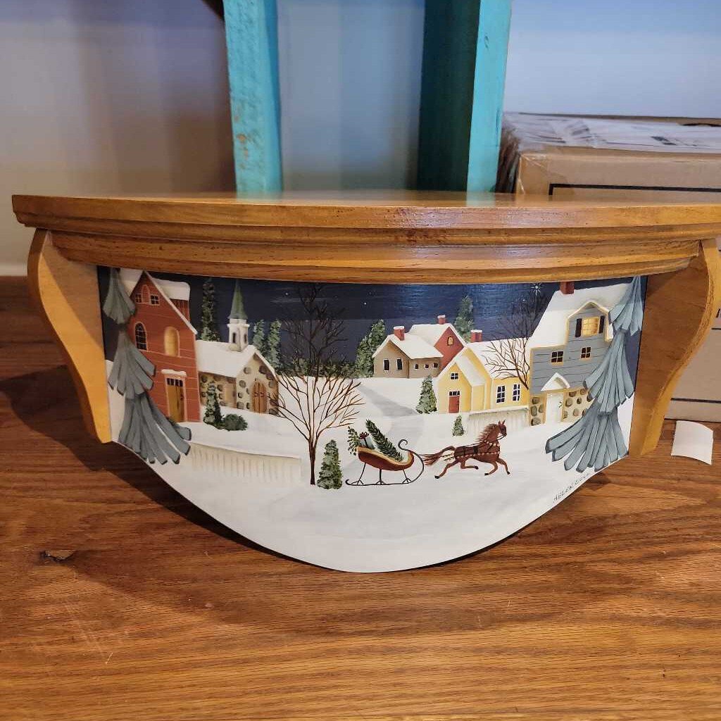 Hand Painted Corner Shelf Helen Cull (JAS)