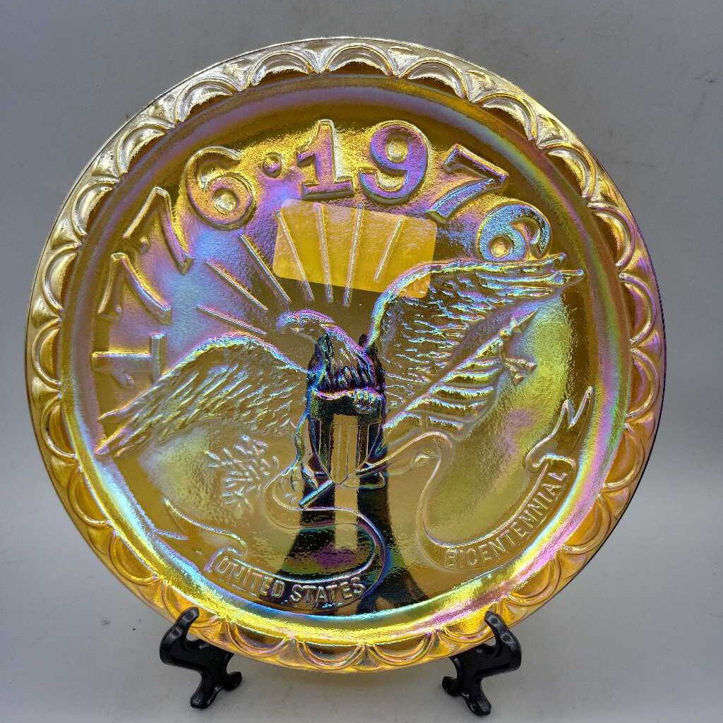 Carnival Glass 1776 1976 USA Plate (NS) 3164