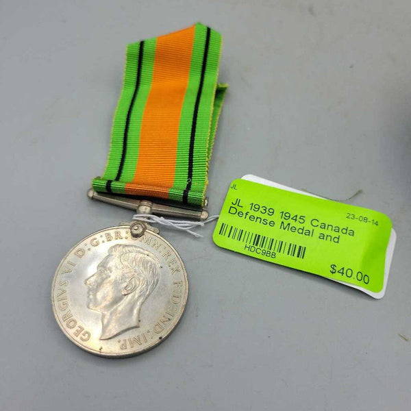 1939 1945 Canada Defense Medal and Ribbon (JL) 1939 1945 Canada Defense Medal and Ribbon (JL)
