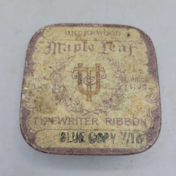 Maple Leaf Underwood Typewriter Ribbon Tin (JAS) Maple Leaf Underwood Typewriter Ribbon Tin (JAS)