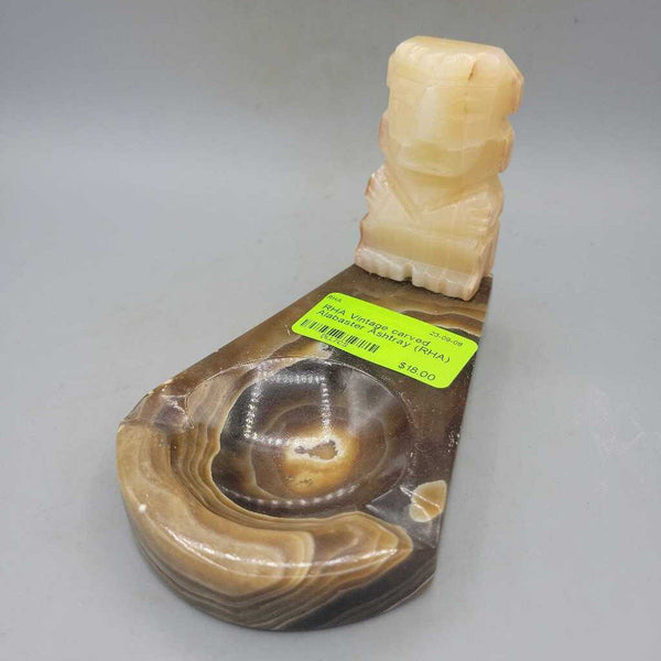 Vintage carved Alabaster Ashtray (RHA)