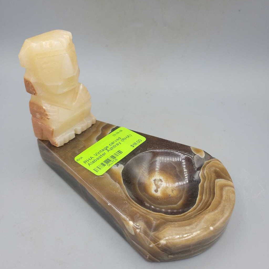 Vintage carved Alabaster Ashtray (RHA)